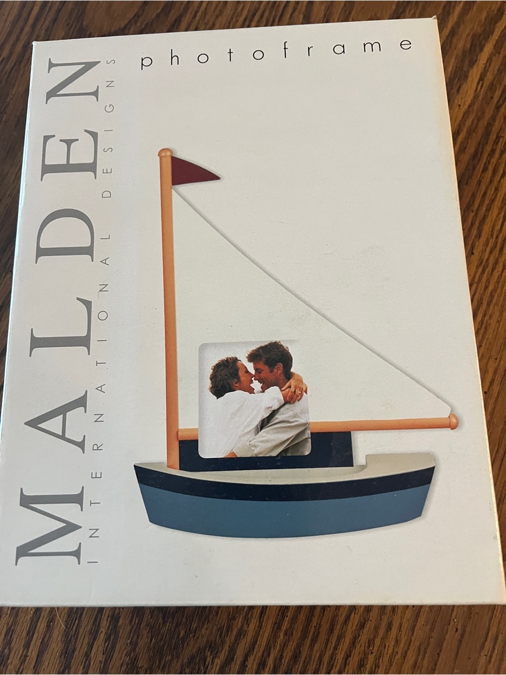 Malden Blue and Navy Boat Photo Frame with Tan Mast